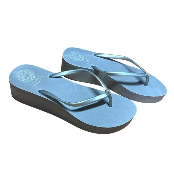 VINCE CAMUTO Grey Platform Thong Sandals US Sz 9M - Picture 4 of 9